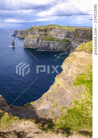 Famous cliffs of Moher with tower. Ireland 23452898