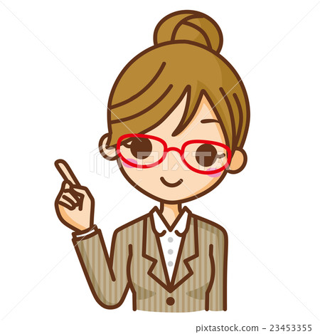 Glass business woman pointing Glass business woman pointing 23453355