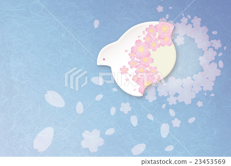 晚上有櫻花和鳥類2 23453569