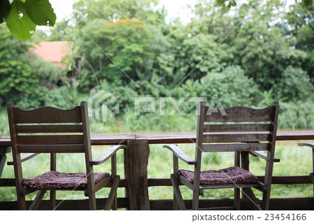 chairs at Lake in Chiangmai Thailand 23454166