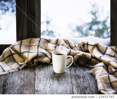 White cup of coffee or tea  23455745
