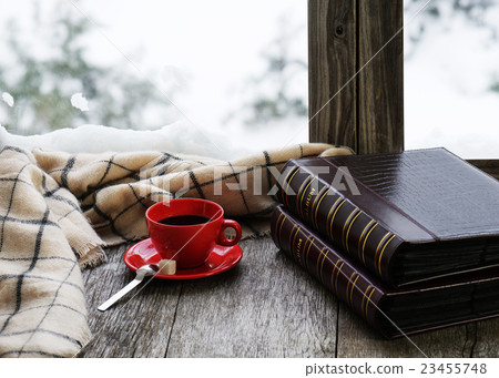 Red cup of coffee or tea  23455748