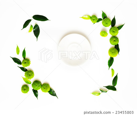 Plate with decoration of chrysanthemum flowers. 23455803