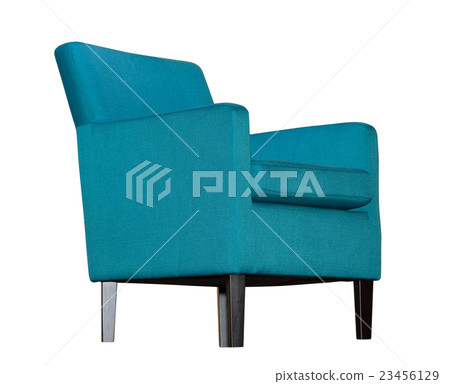 Blue textile modern chair isolated Blue textile modern chair isolated 23456129