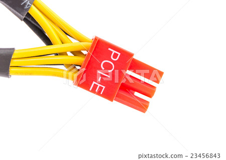 Close Up PCI-E cable video card Close Up PCI-E cable video card 23456843