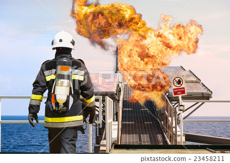 Fire fighter on oil and gas industry, successful Fire fighter on oil and gas industry, successful 23458211