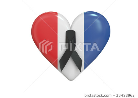 Pray for Nice concept with heart, 3D rendering 23458962