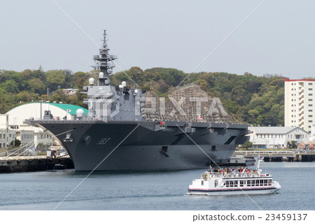 An escort ship and a cruise ship at the military port _ 2 An escort ship and a cruise ship at the military port _ 2 23459137