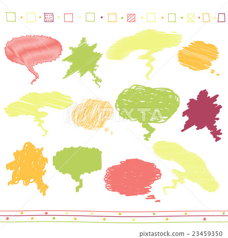 Vector set of scribble scribbled speech bubbles Vector set of scribble scribbled speech bubbles 23459350