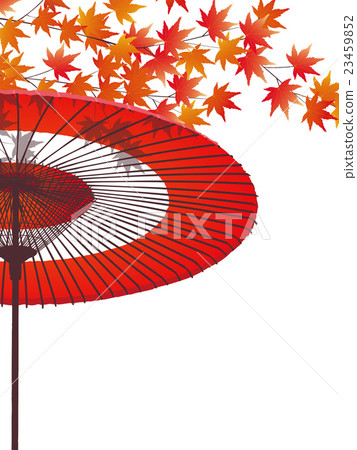 遮陽傘和秋天的落葉 23459852