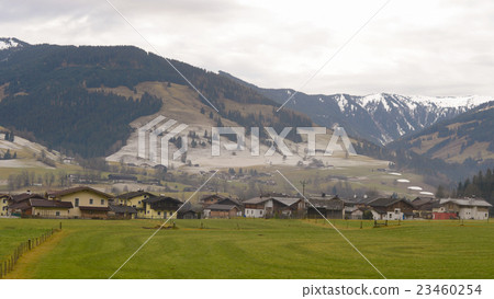 Beautiful landscape of valley in Alpine mountains 23460254