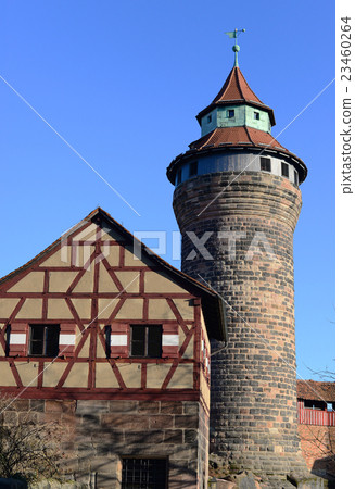 Old historical brick blocks tower  23460264