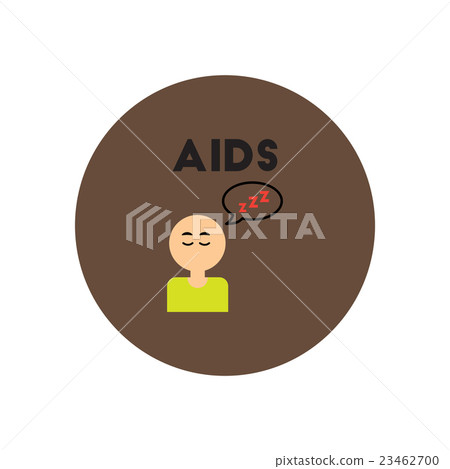 Vector icon  on  circle various symptoms of AIDS 23462700