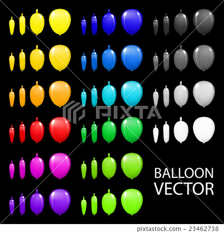 Children's party balloons colorful vector black 23462738