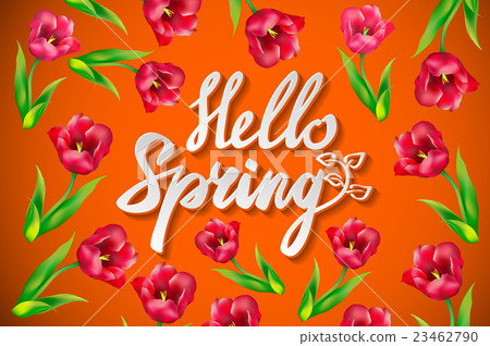 Springtime, hello spring, text, lettering, spring 23462790