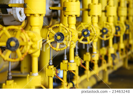 Valves manual in the production process. Productio 23463248