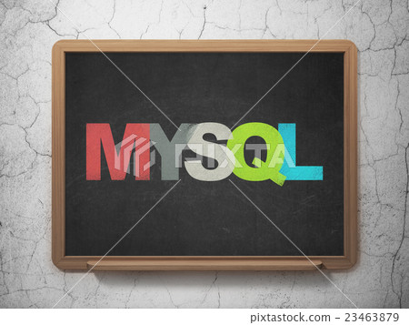 Database concept: MySQL on School board background Database concept: MySQL on School board background 23463879