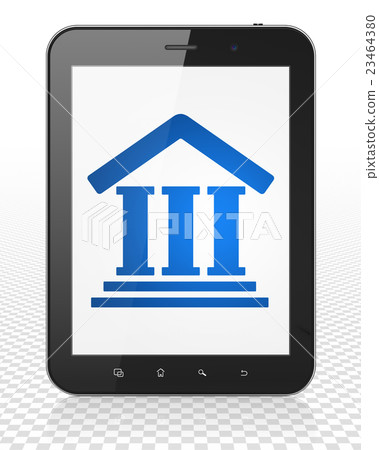 Law concept: Tablet Pc Computer with Courthouse on Law concept: Tablet Pc Computer with Courthouse on 23464380