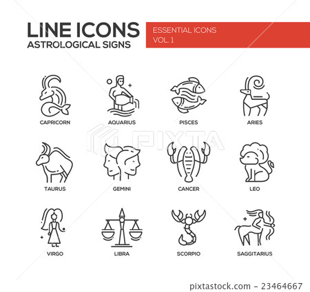 Zodiac signs icons set 23464667