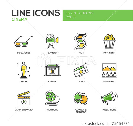 Cinema and movie icons set Cinema and movie icons set 23464725