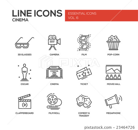 Cinema and movie icons set Cinema and movie icons set 23464726