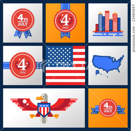 USA Independence Day Badges Set 23464847