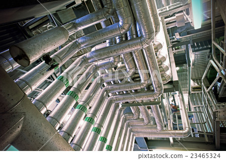 Industrial zone, Steel pipelines, valves and cable 23465324