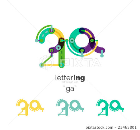 Linear initial letters, logo branding concept - Stock Illustration ...