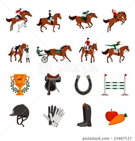 Horse Rising Sport Icons 23467517