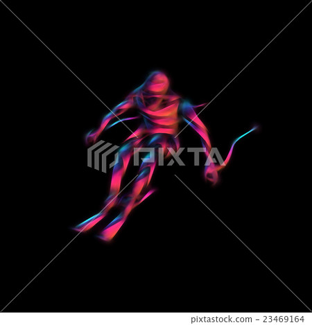 Giant Slalom Ski Racer silhouette. Color 23469164