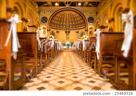 The interior of the ancient Christian church. The interior of the ancient Christian church. 23469326