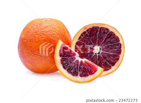 Blood red oranges isolated on white 23472173