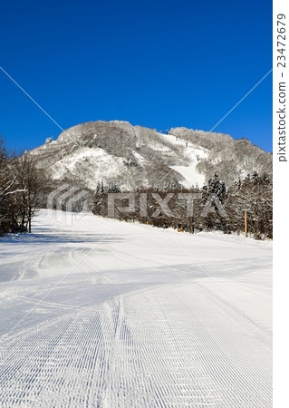 Vacant trail in Happo-One resort early morning 23472679