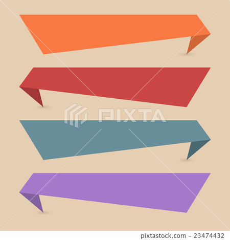 Set of paper banners, vector illustration. - Stock Illustration ...