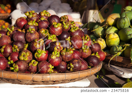 Basket with mangosteen, Vietnam 23475816