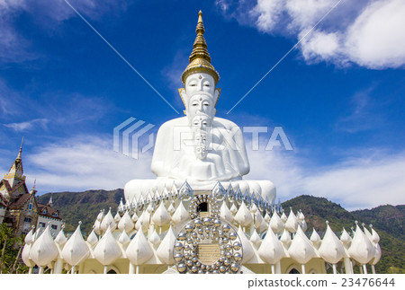 The white statue of five Lord Buddha 23476644
