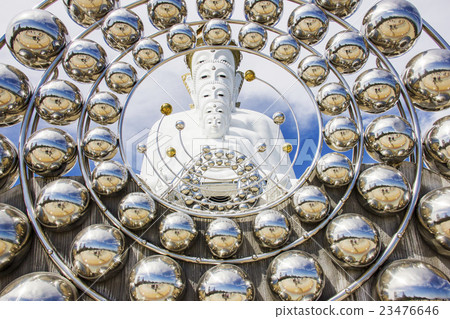 The white statue of five Lord Buddha 23476646