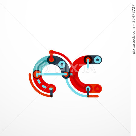 Cartoon linear letters icons 23478727