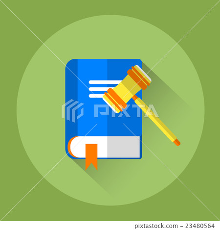Judge Mallet With Law Book Colorful Icon Judge Mallet With Law Book Colorful Icon 23480564