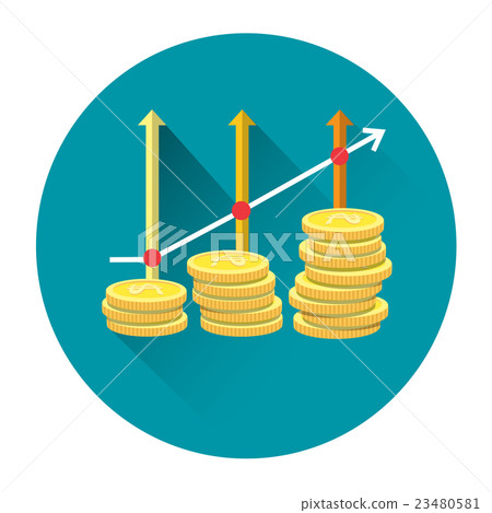 Coins With Arrow Up Financial Wealth Growth Coins With Arrow Up Financial Wealth Growth 23480581