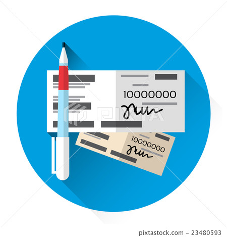 Financial Bill Document Check Book Icon 23480593