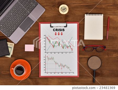 Clipboard with Drawing crisis chart 23481369
