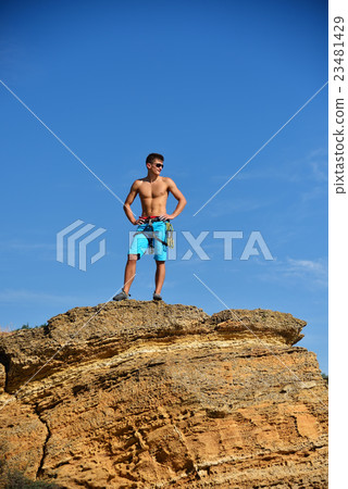 Extreme Climber On The Top Of Mountain Extreme Climber On The Top Of Mountain 23481429