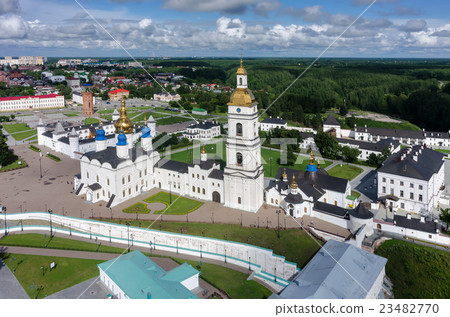 Aerial view onto Tobolsk Kremlin in summer day 23482770