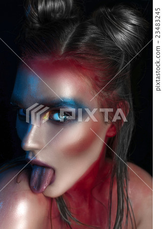 Beauty close-up portrait of beautiful woman Beauty close-up portrait of beautiful woman 23483245