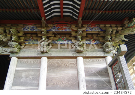 伊娜神社的神社靖田神社主樓主樓肘部和椽子的雕塑組 23484572