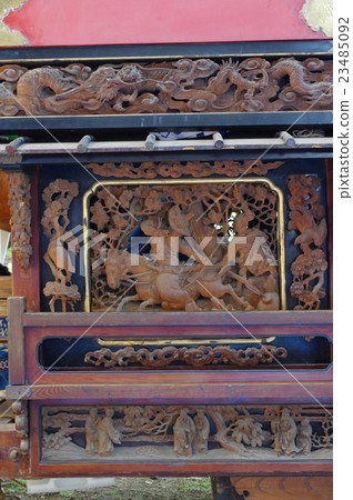 Shinsogane縣的Shinshu Matsumoto節日的文化遺產Shimogane縣的階段雕塑寶藏指定長野縣 Shinsogane縣的Shinshu Matsumoto節日的文化遺產Shimogane縣的階段雕塑寶藏指定長野縣 23485092