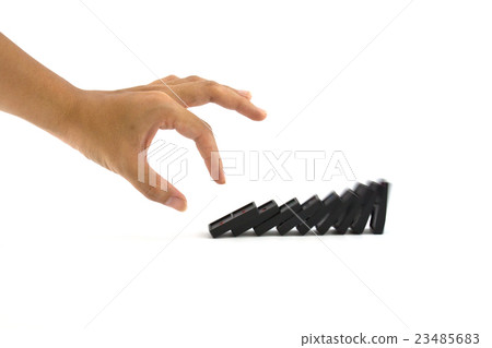 hand and dominoes 23485683