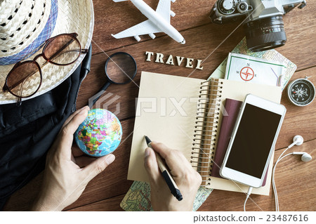 Outfits and accessories of traveler 23487616