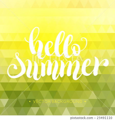 Hello summer hand lettering background 23491110